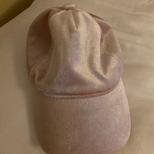 Velvet pink kids hat